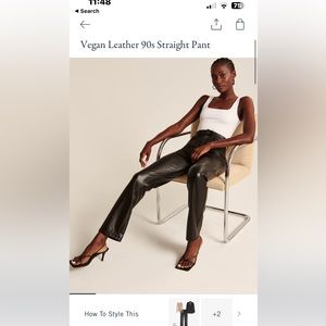 Black leather 90s straight